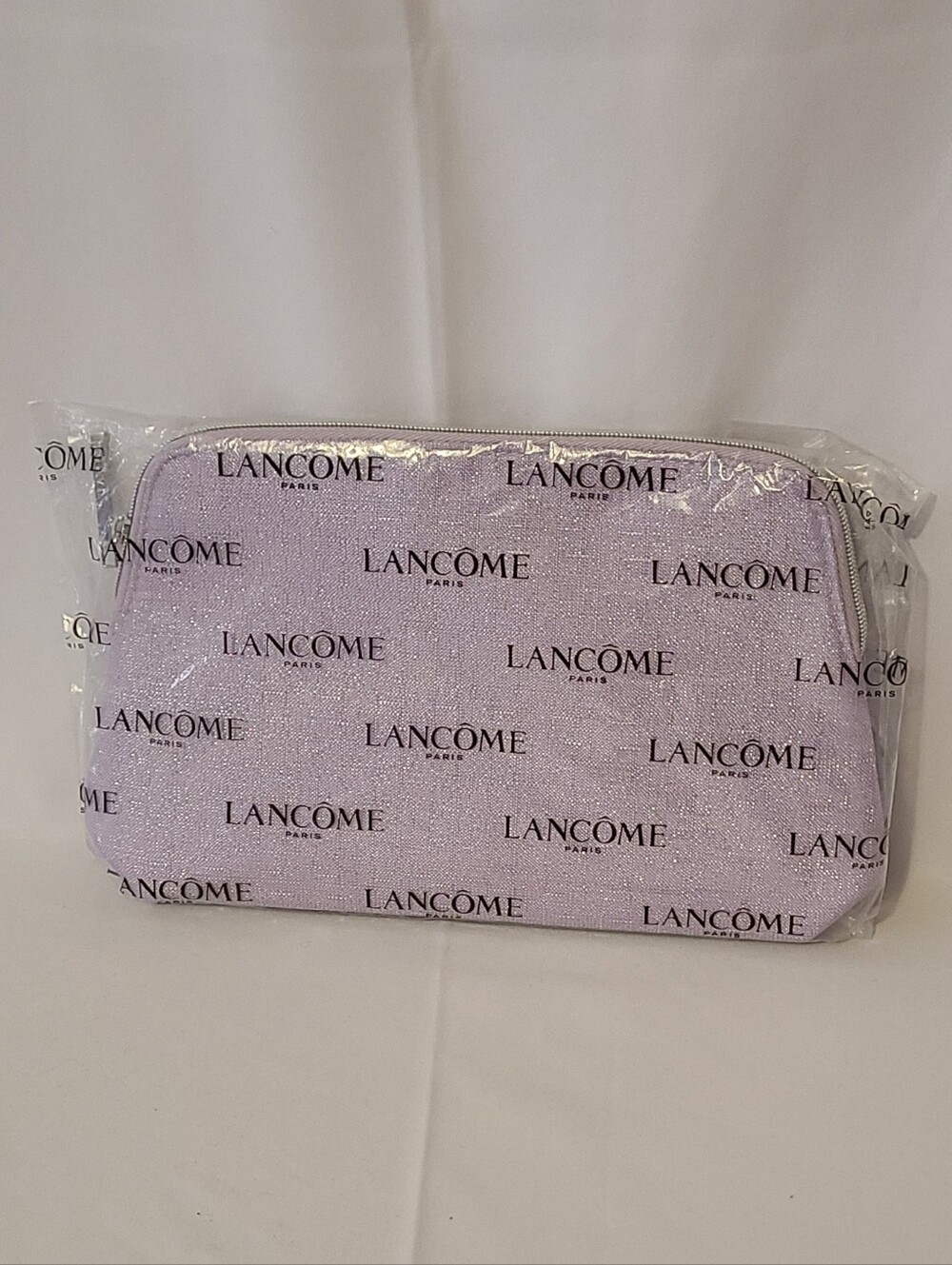 Cosmetic Zipper Pouch Lancome Paris Lavender Shiny